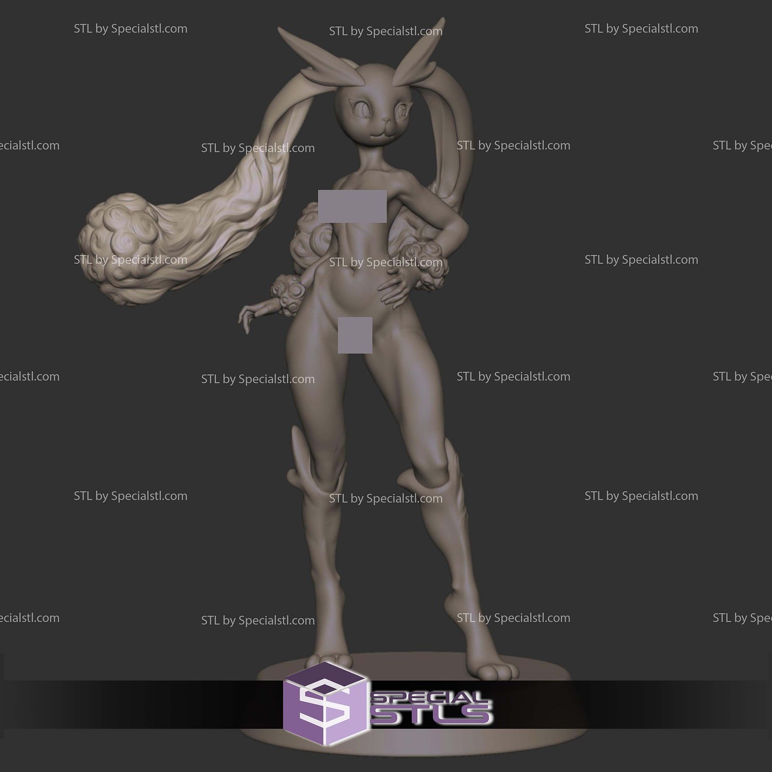 Lopunny Posing Alternative STL Files 3D Model — view 2