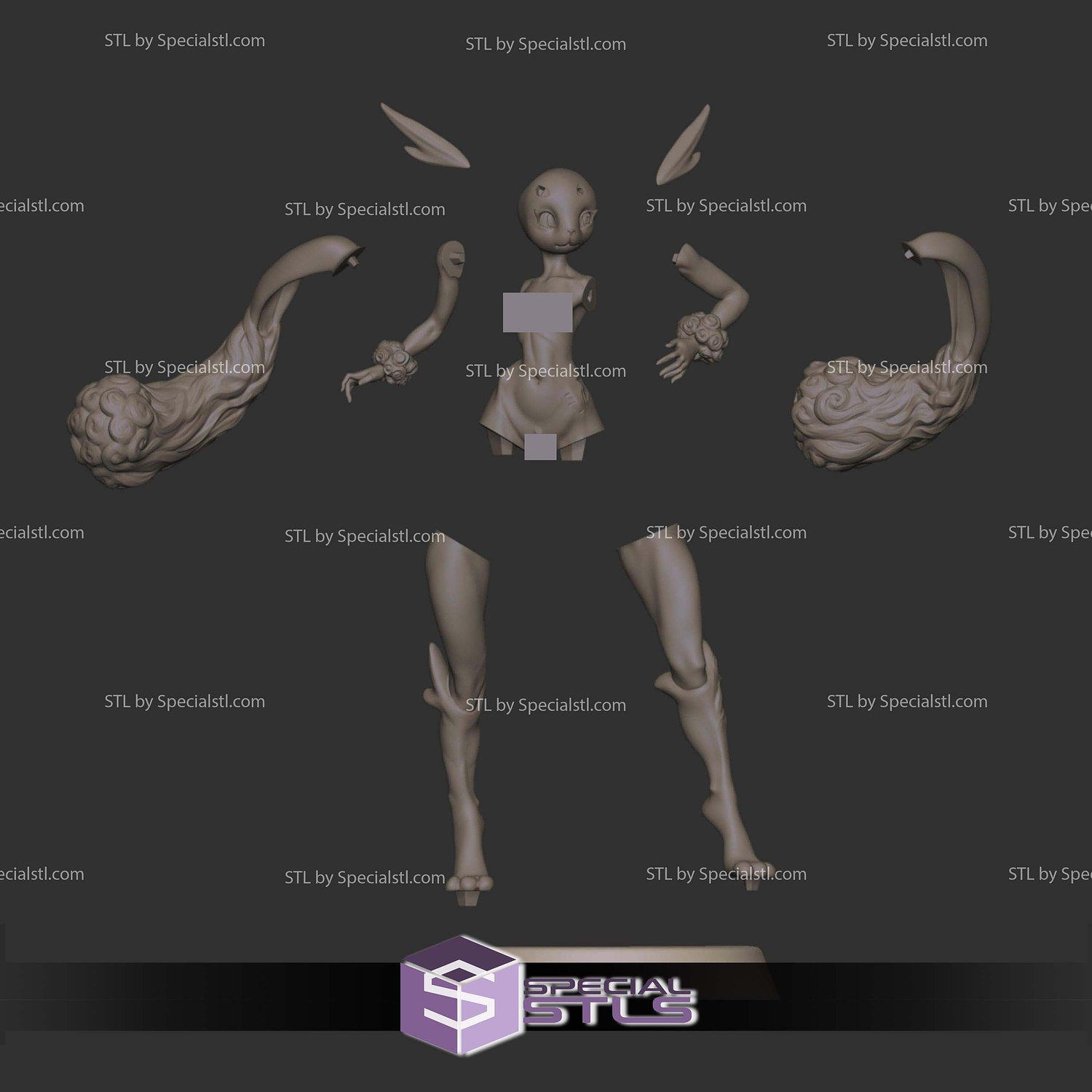 Lopunny Posing Alternative STL Files 3D Model — view 5