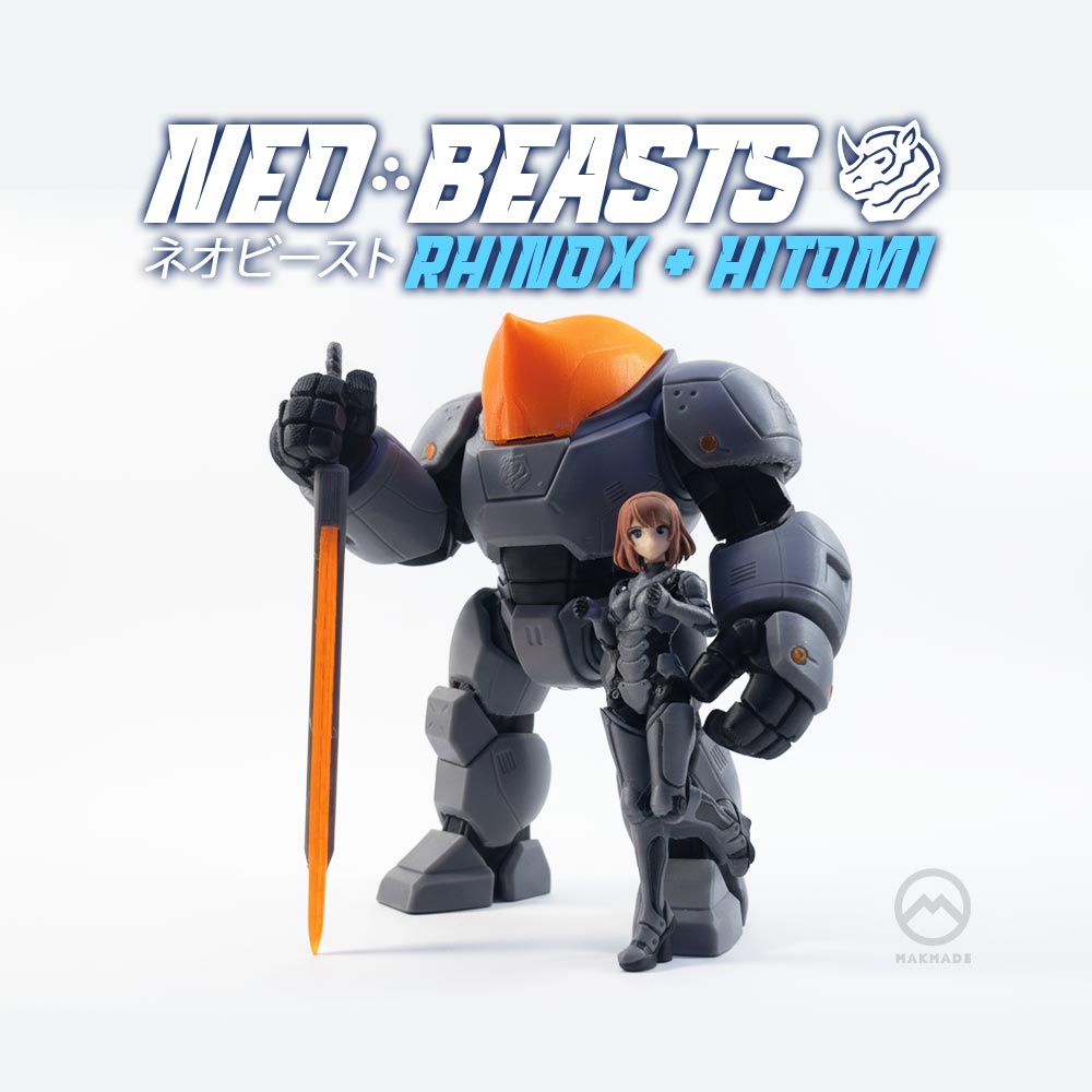 Neo Beast: Poseable Mech & Pilot Action Figure 3D STL Model — view 4