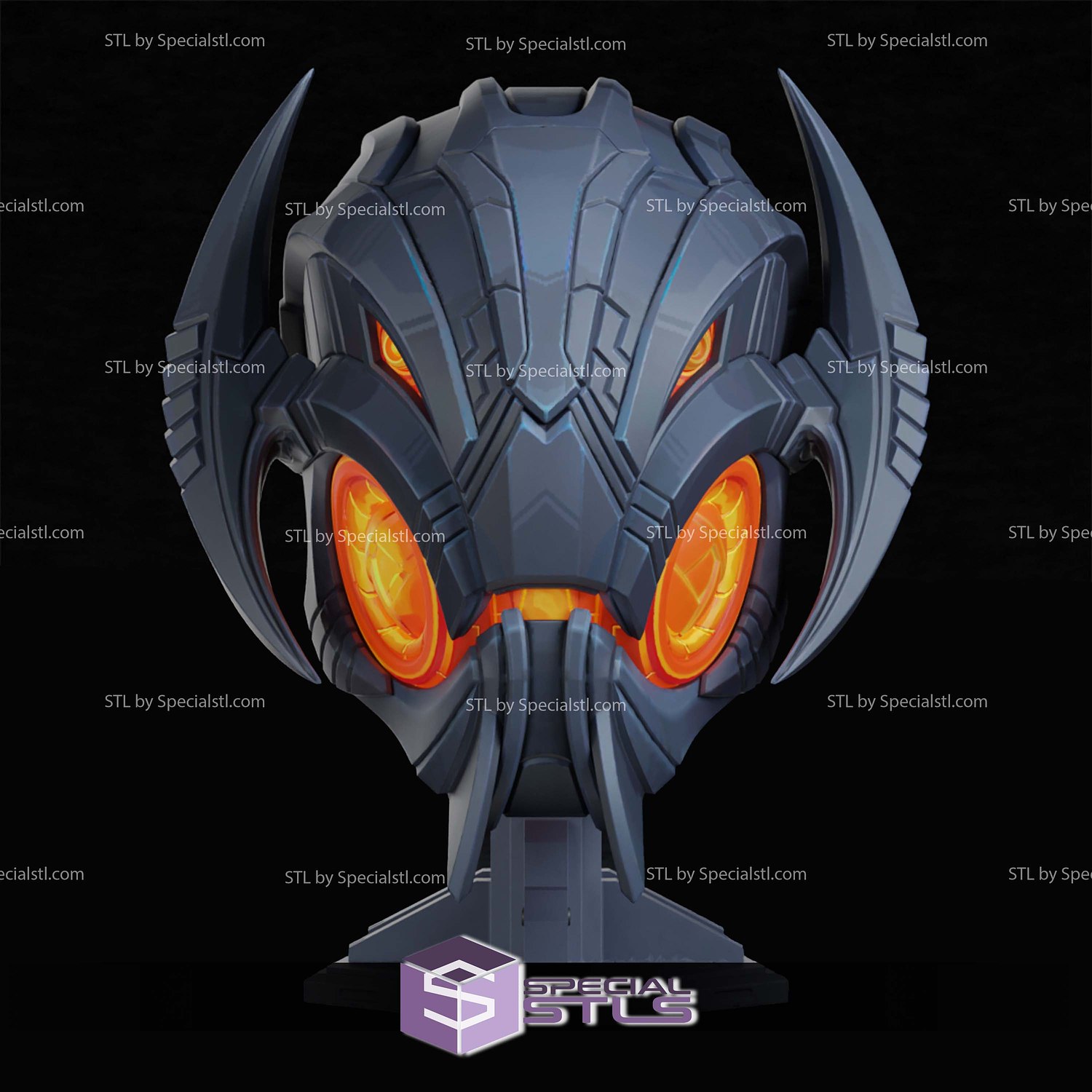 Cosplay STL Files Ultron Marvel Rivals Helmet 3D Model — view 5