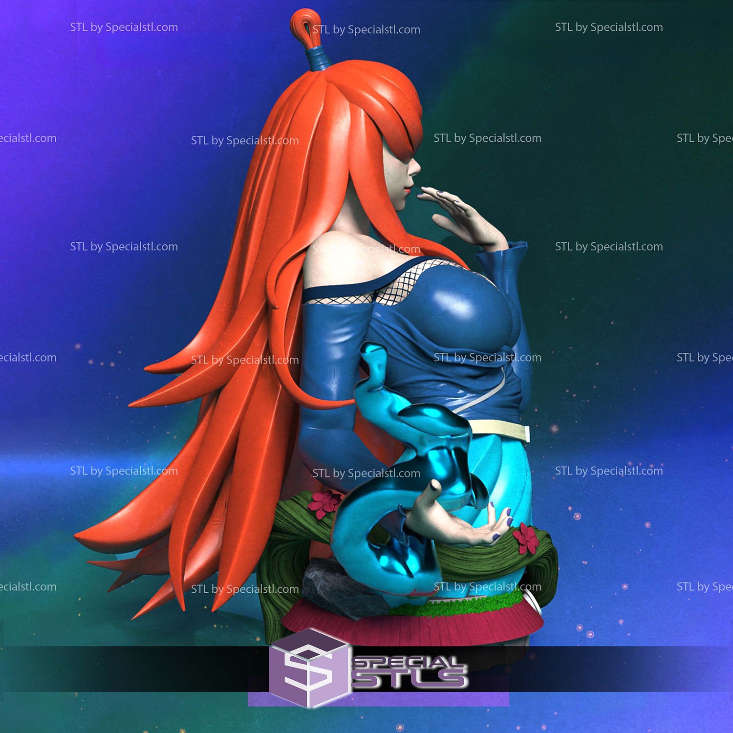 Mizukage Naruto Bust STL Files 3D Model — view 3