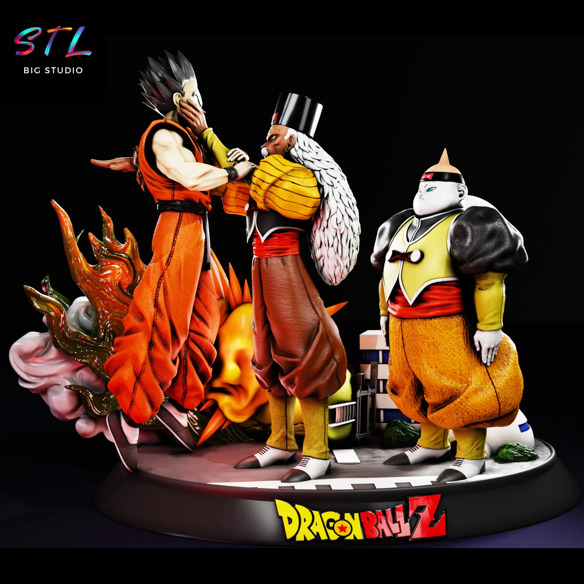 Yamcha vs Androids STL | Dragon Ball Z | 3D Printable Diorama Model