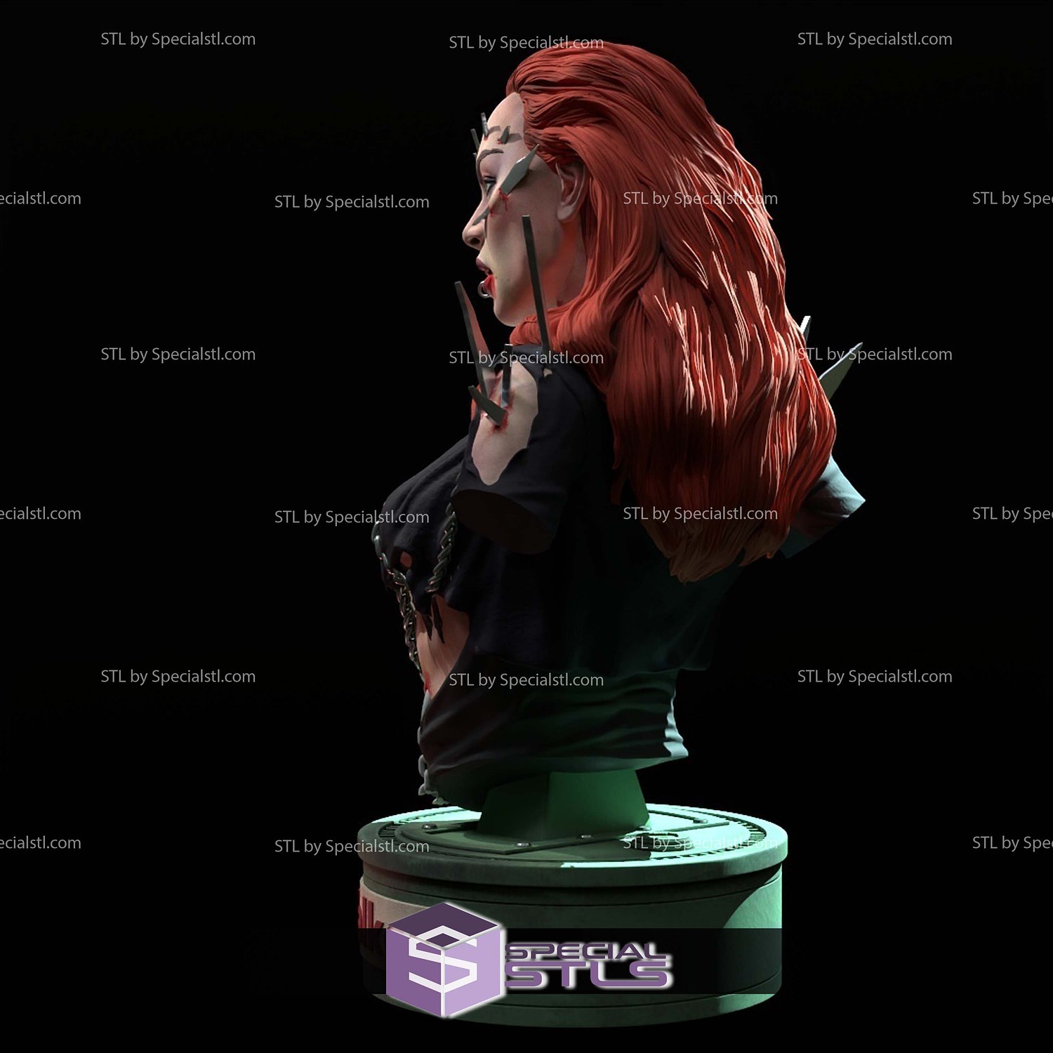 Julie Walker Bust STL Files 3D Model — view 4
