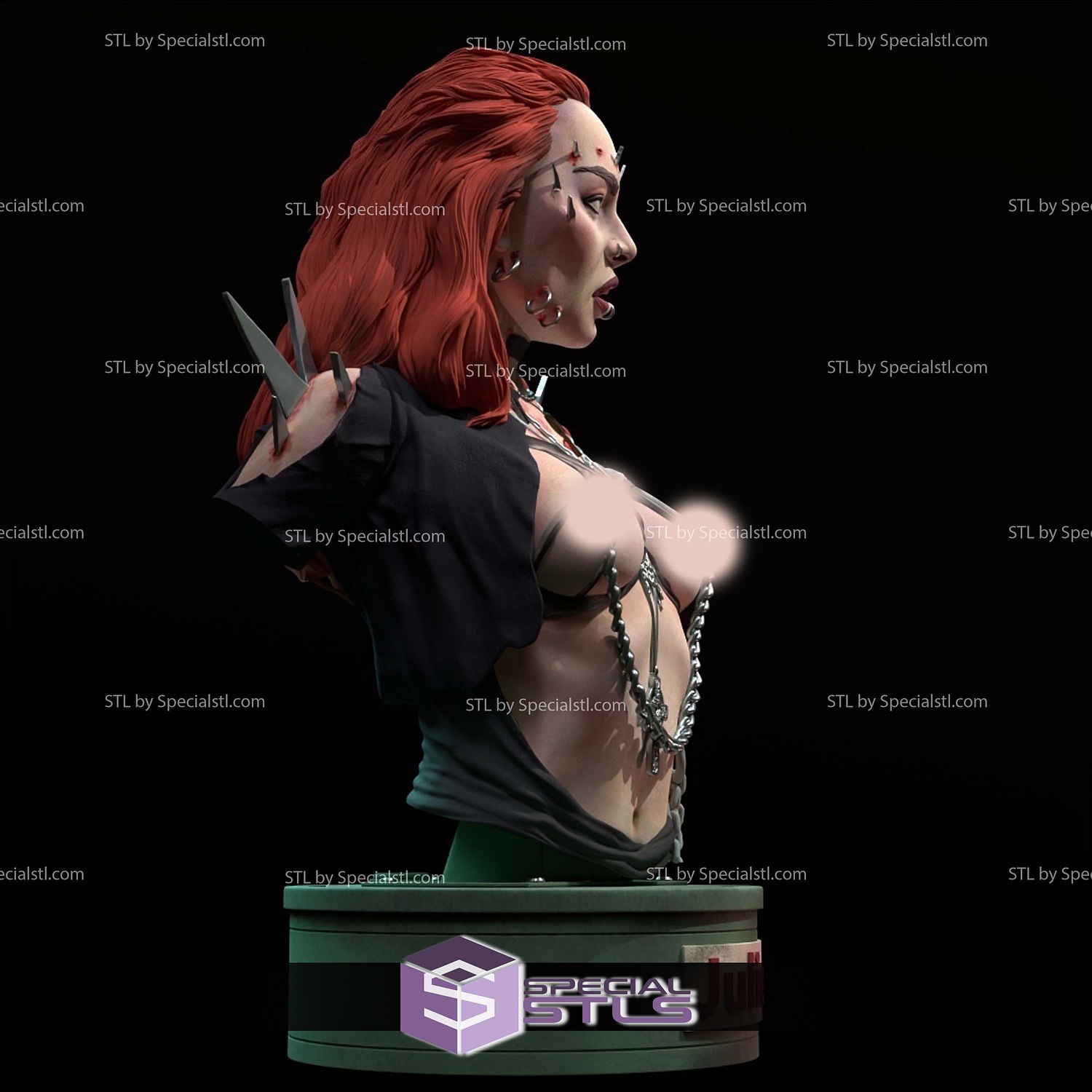 Julie Walker Bust STL Files 3D Model — view 6