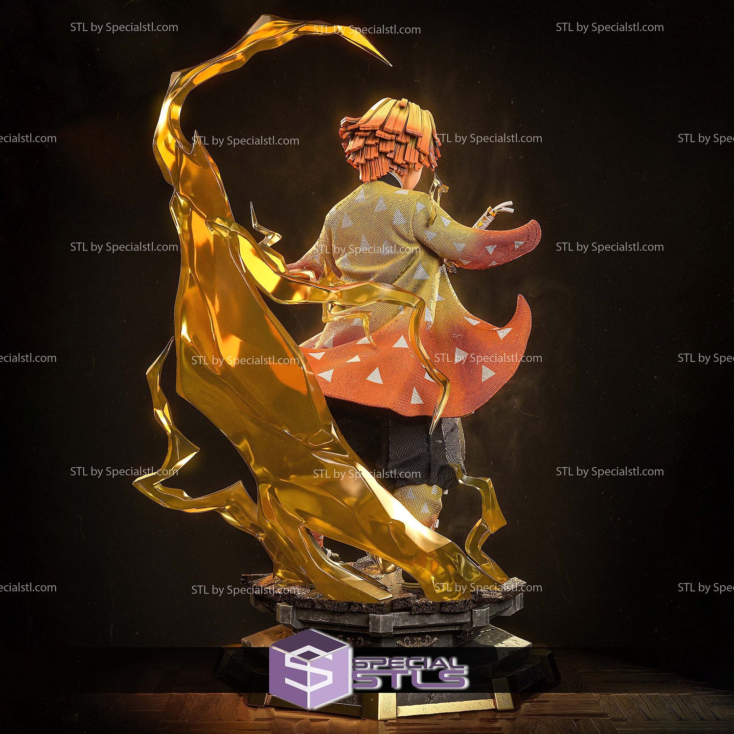 Zenitsu Stand and Close Eye 3D Printer Files STL Model — view 6