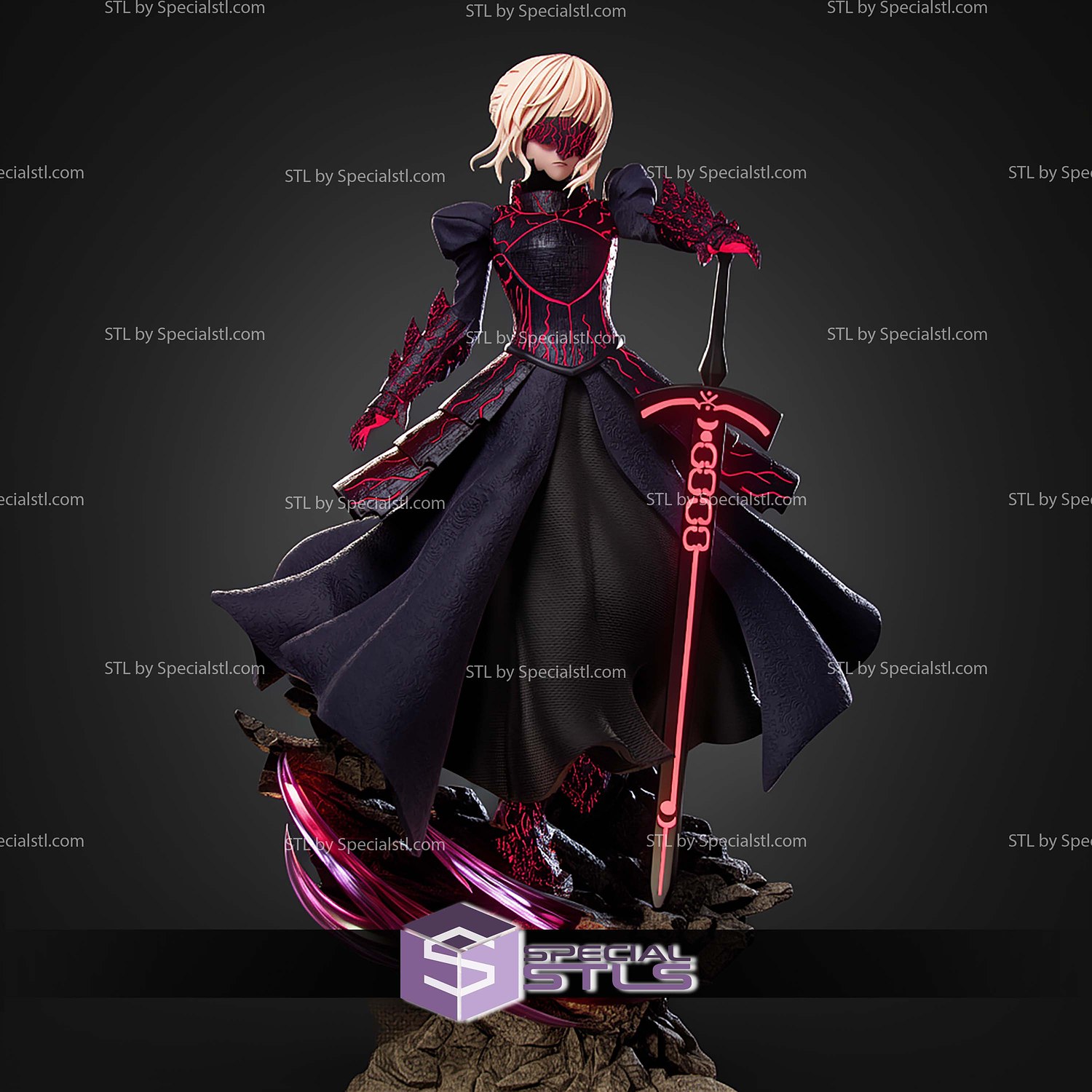 Saber Fate Series 220mm STL Files 3D Model — view 2