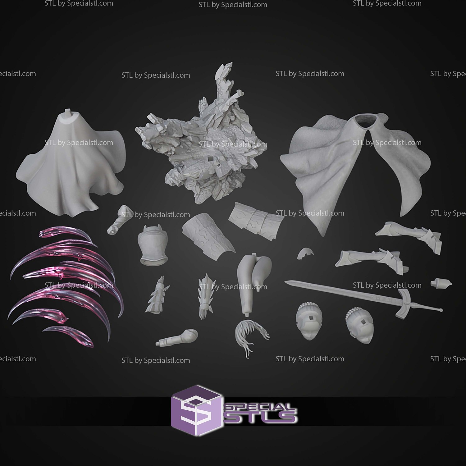Saber Fate Series 220mm STL Files 3D Model — view 4