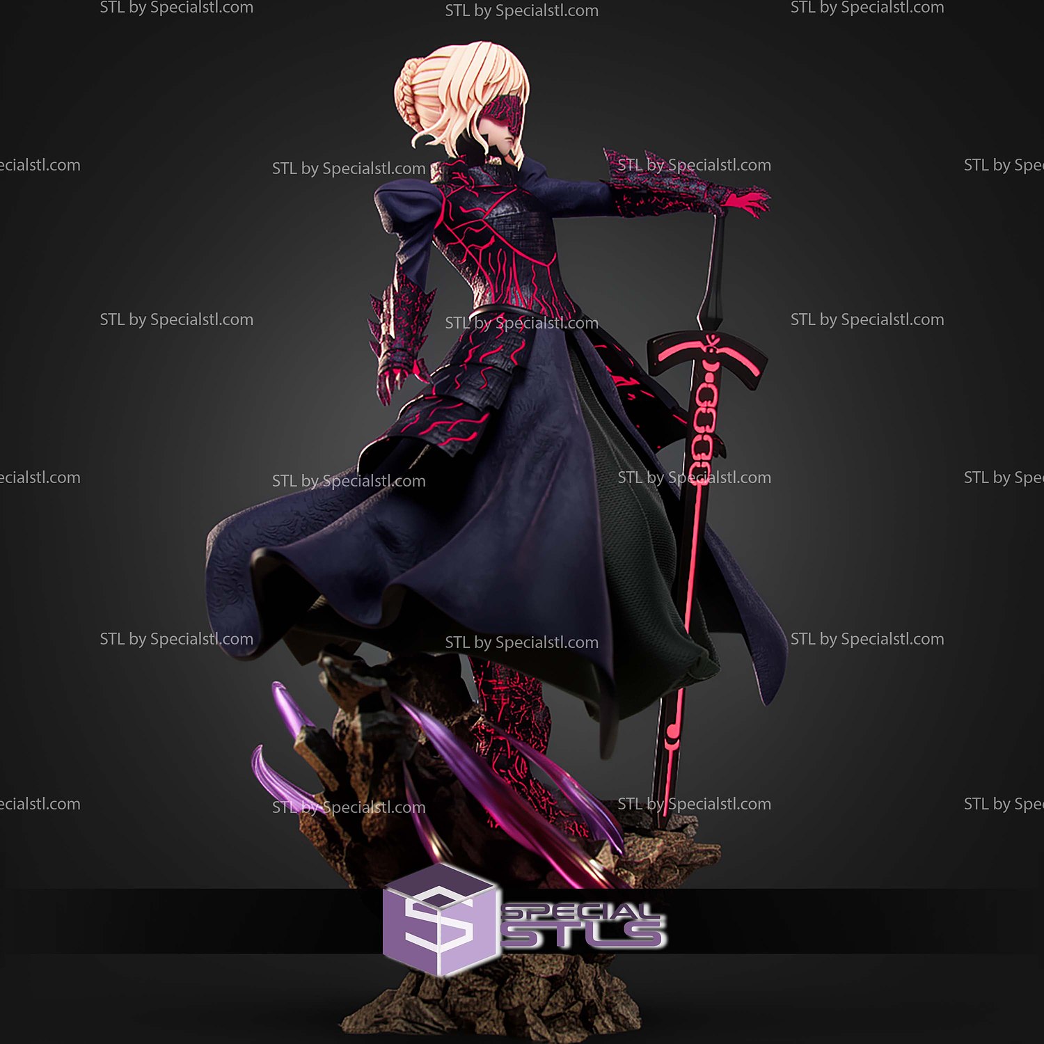 Saber Fate Series 220mm STL Files 3D Model — view 5