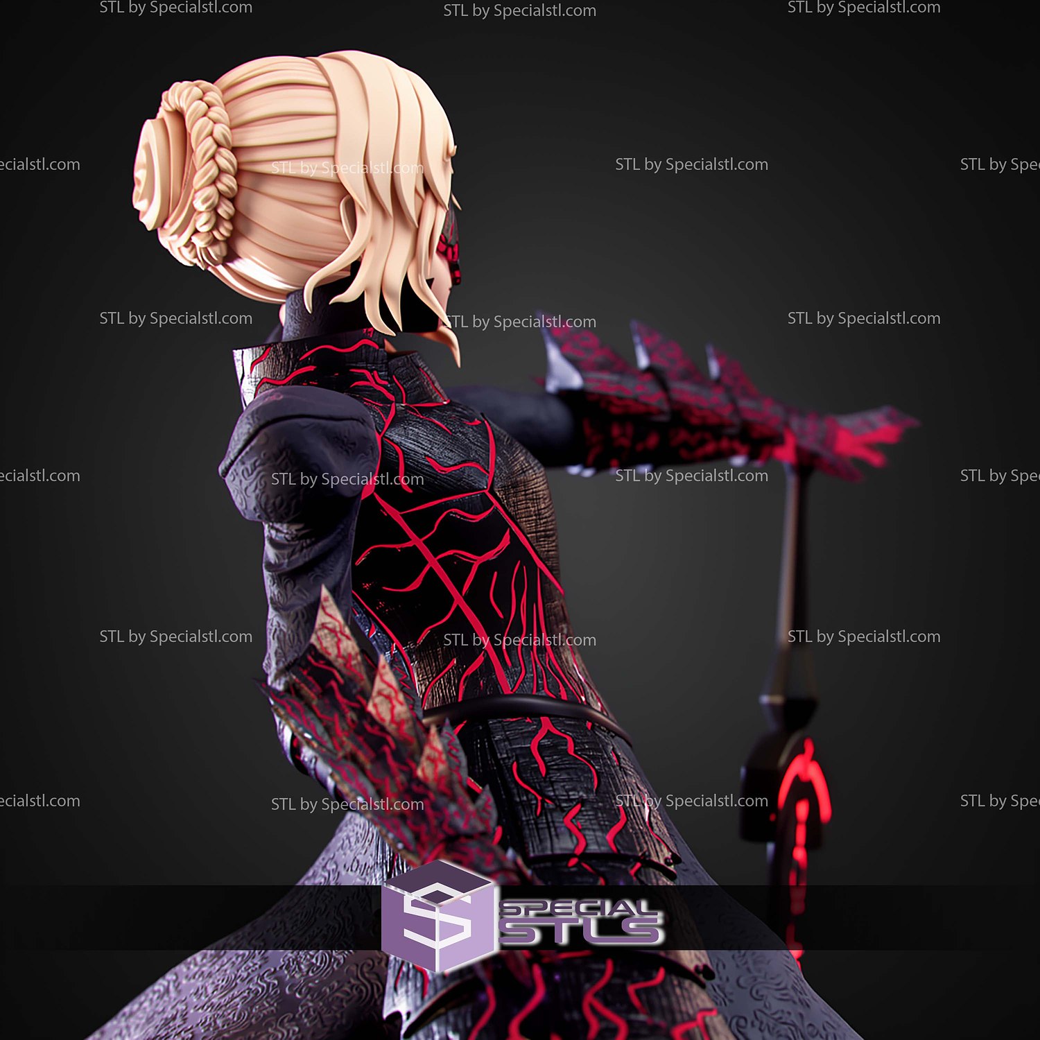 Saber Fate Series 220mm STL Files 3D Model — view 7