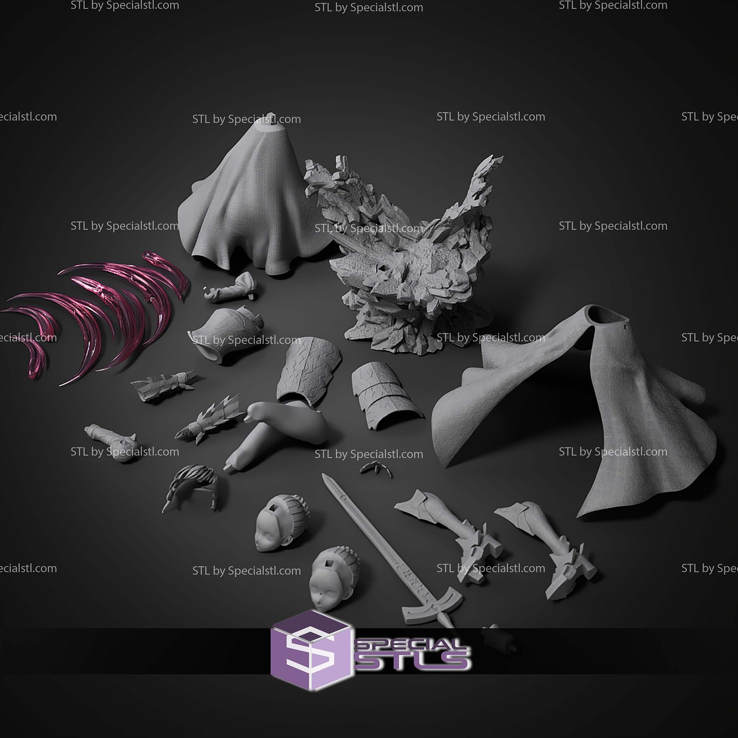 Saber Fate Series 220mm STL Files 3D Model — view 8
