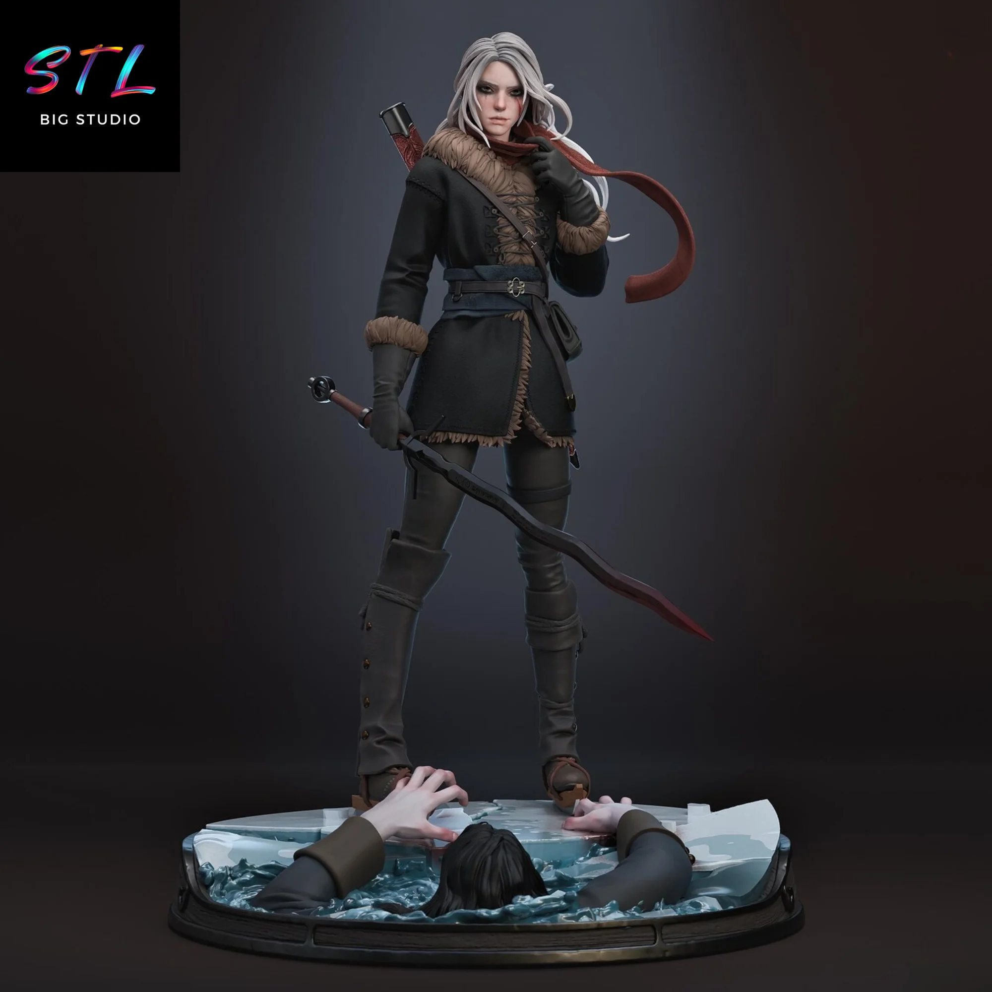 Ciri STL | The Witcher | 3D Printable Diorama Model