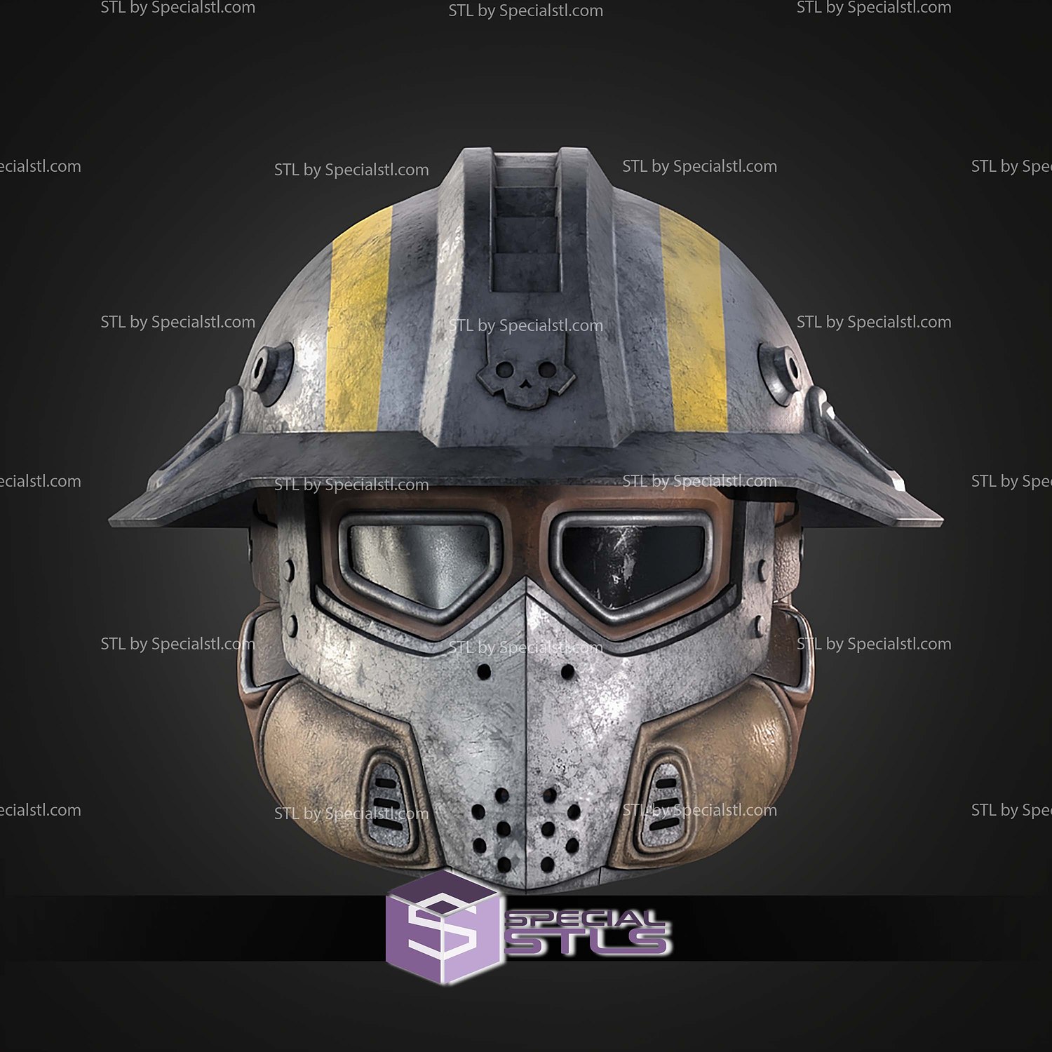 Cosplay STL Files Hell Divers 2 Sapper Helmet 3D Model — view 3