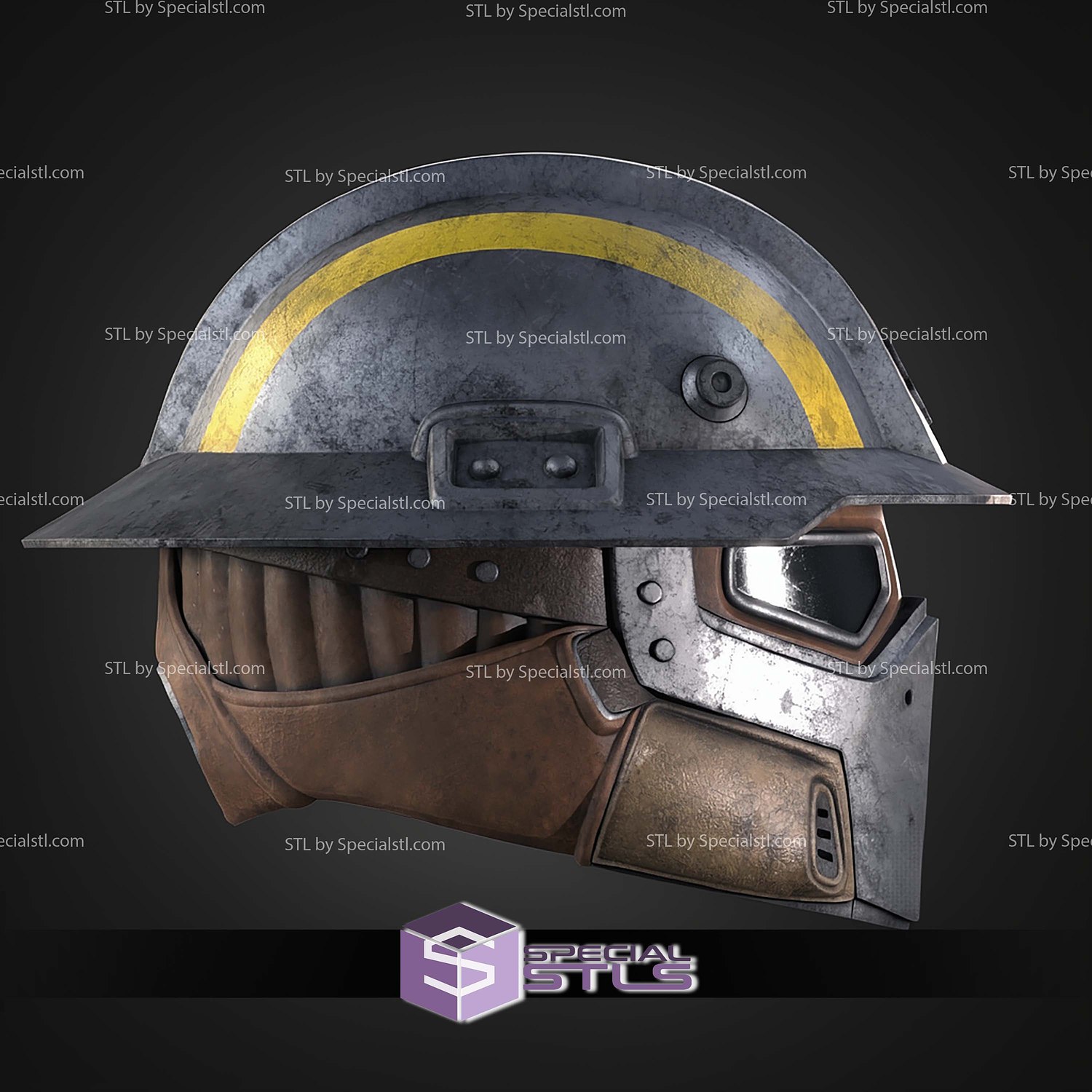 Cosplay STL Files Hell Divers 2 Sapper Helmet 3D Model — view 4