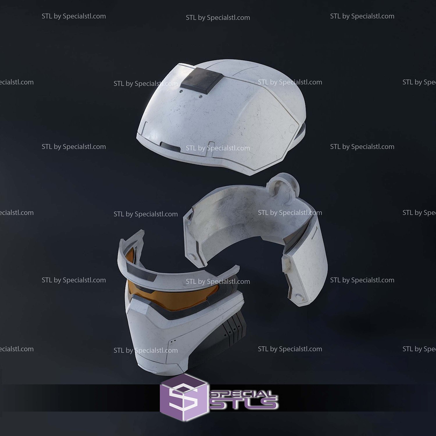 Cosplay STL Files Snowtrooper Spartan Helmet 3D Model — view 2