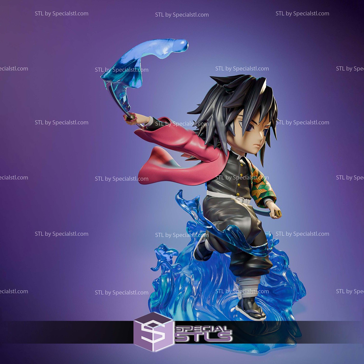 Giyu Tomioka Chibi 3D Printer Files STL Model — view 3
