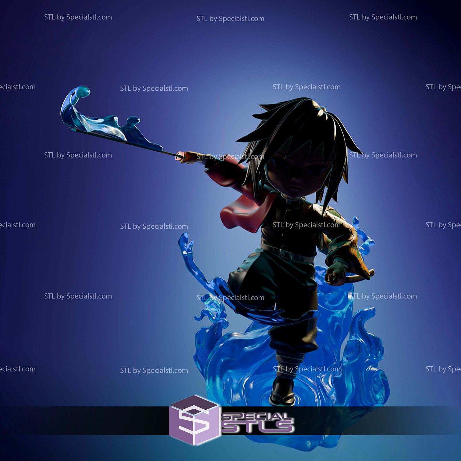 Giyu Tomioka Chibi 3D Printer Files STL Model — view 4