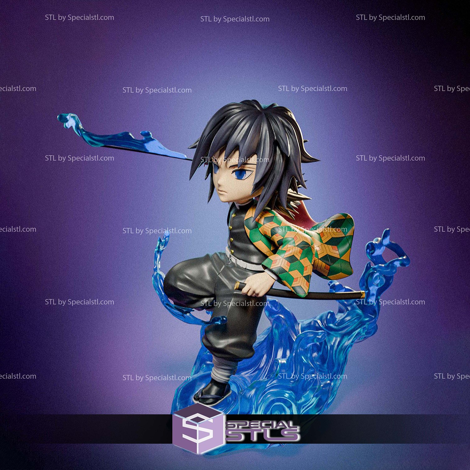 Giyu Tomioka Chibi 3D Printer Files STL Model — view 5