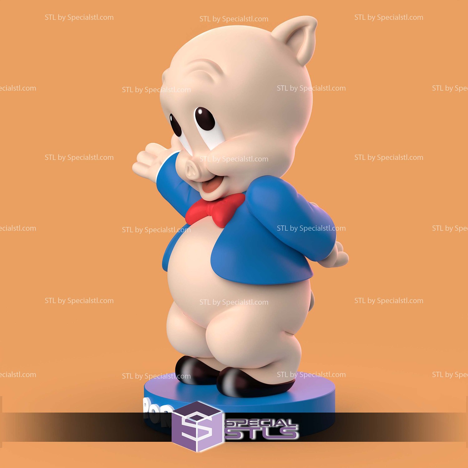 Porky Pig Looney Tunes STL Files 3D Model — view 2