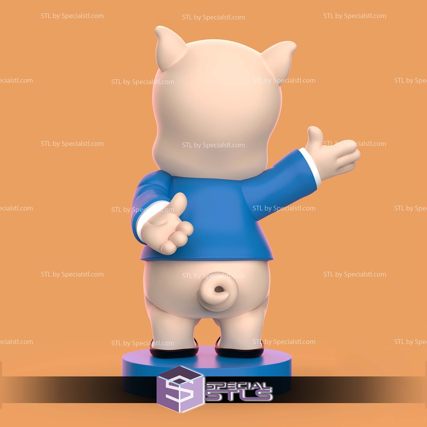 Porky Pig Looney Tunes STL Files 3D Model — view 3