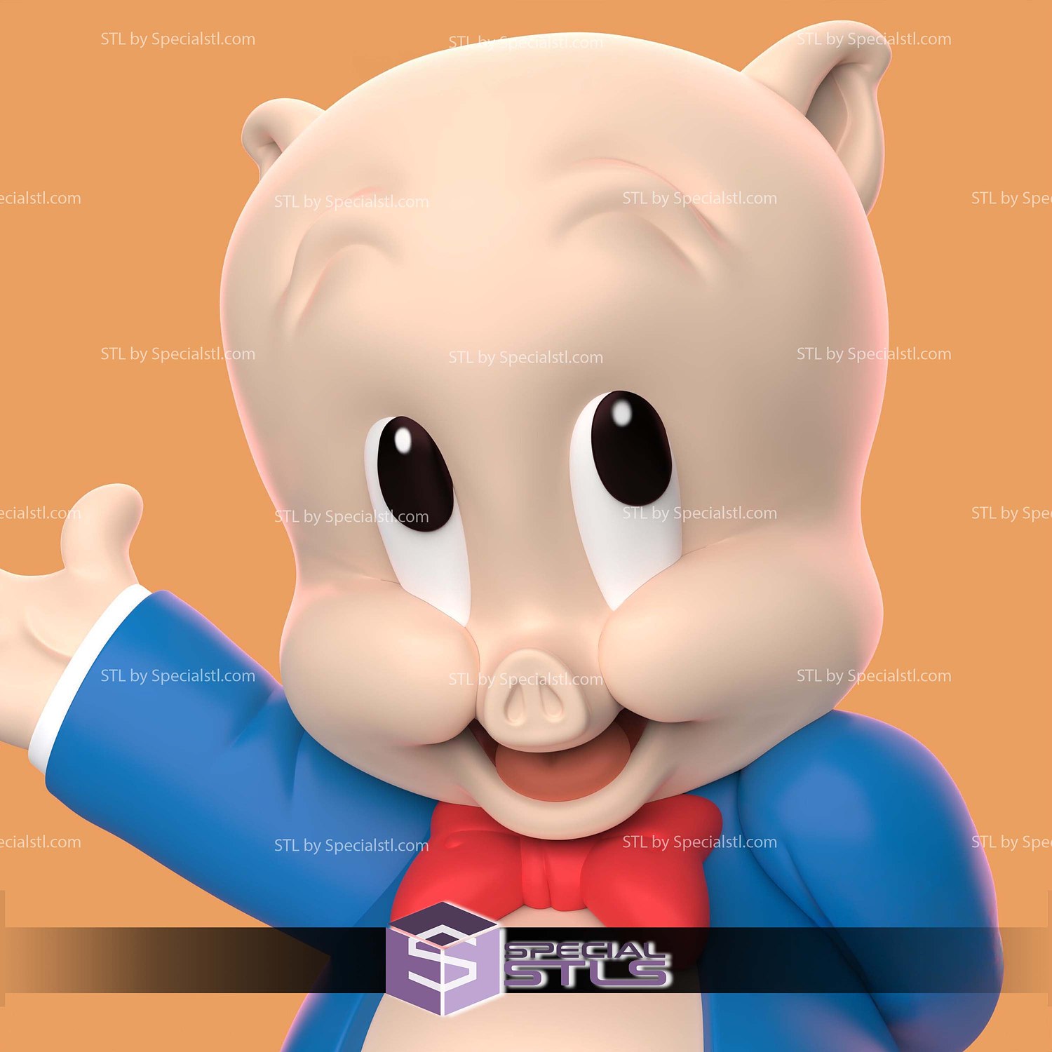 Porky Pig Looney Tunes STL Files 3D Model — view 5