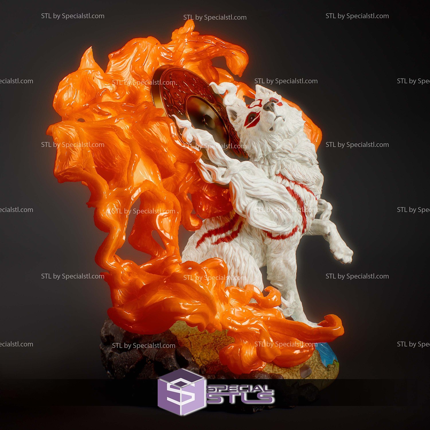 Amaterasu Okami 184mm 3D Printer Files STL Model — view 3