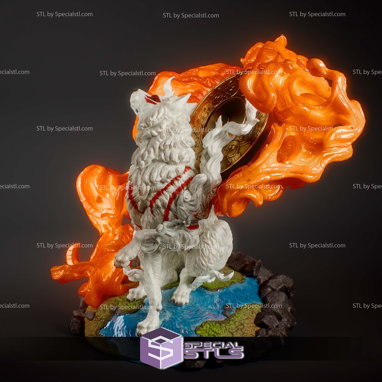 Amaterasu Okami 184mm 3D Printer Files STL Model — view 4