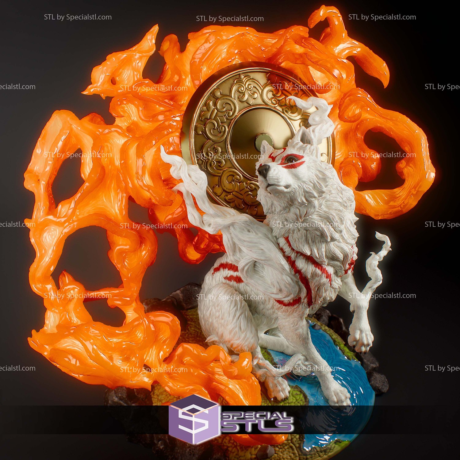 Amaterasu Okami 184mm 3D Printer Files STL Model — view 6