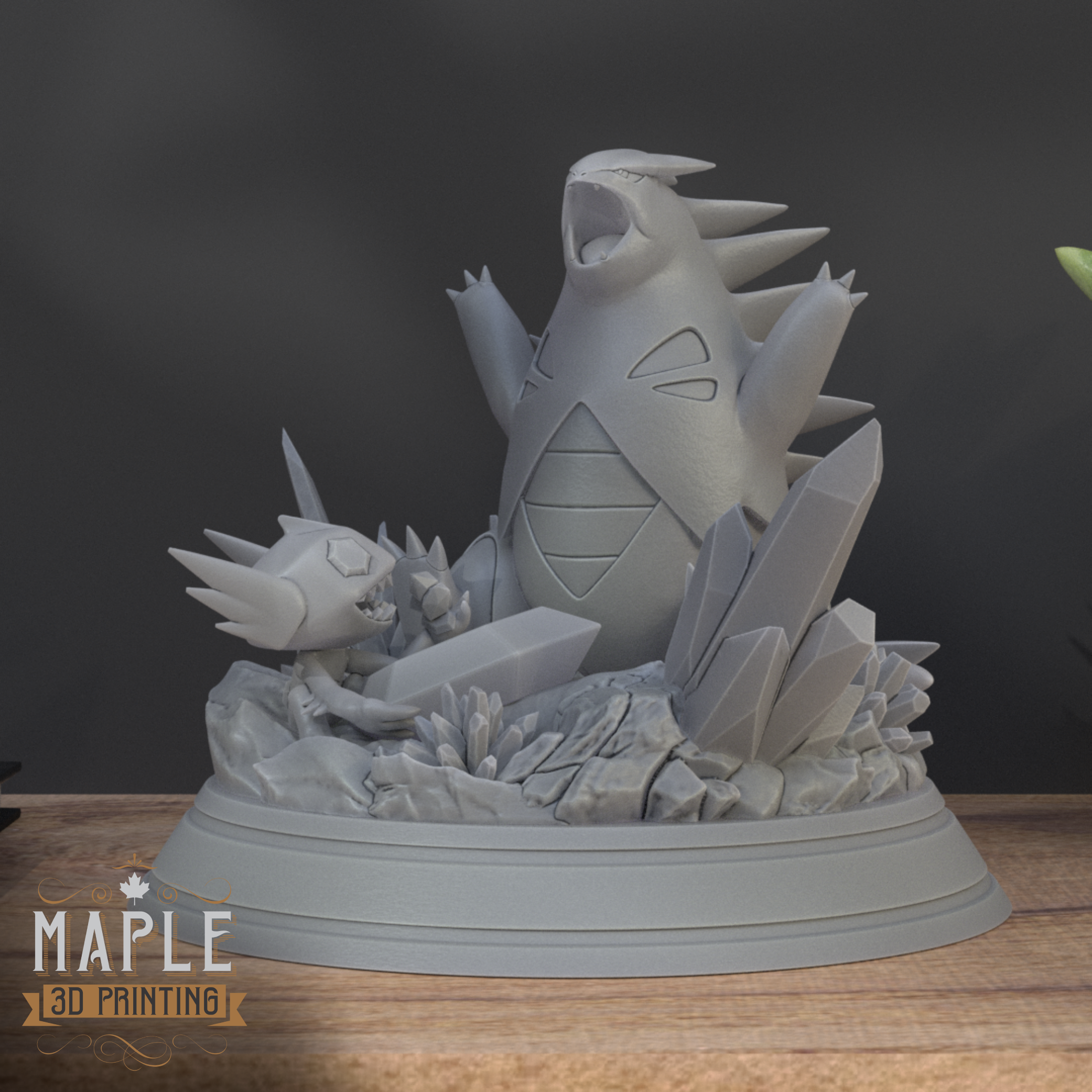 Mega Sableye & Tyranitar Diorama - Pokemon - Tag Team 3D STL Model — view 8