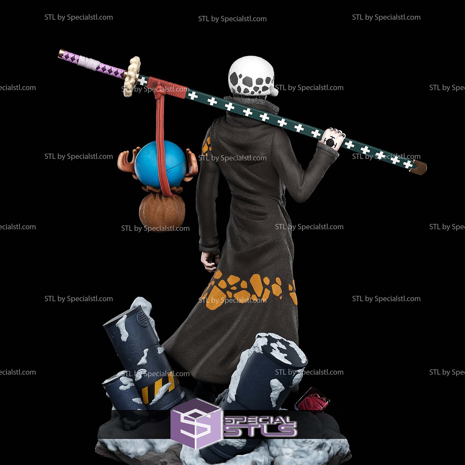 Trafalgar Law and Chopper STL Files 3D Model — view 2