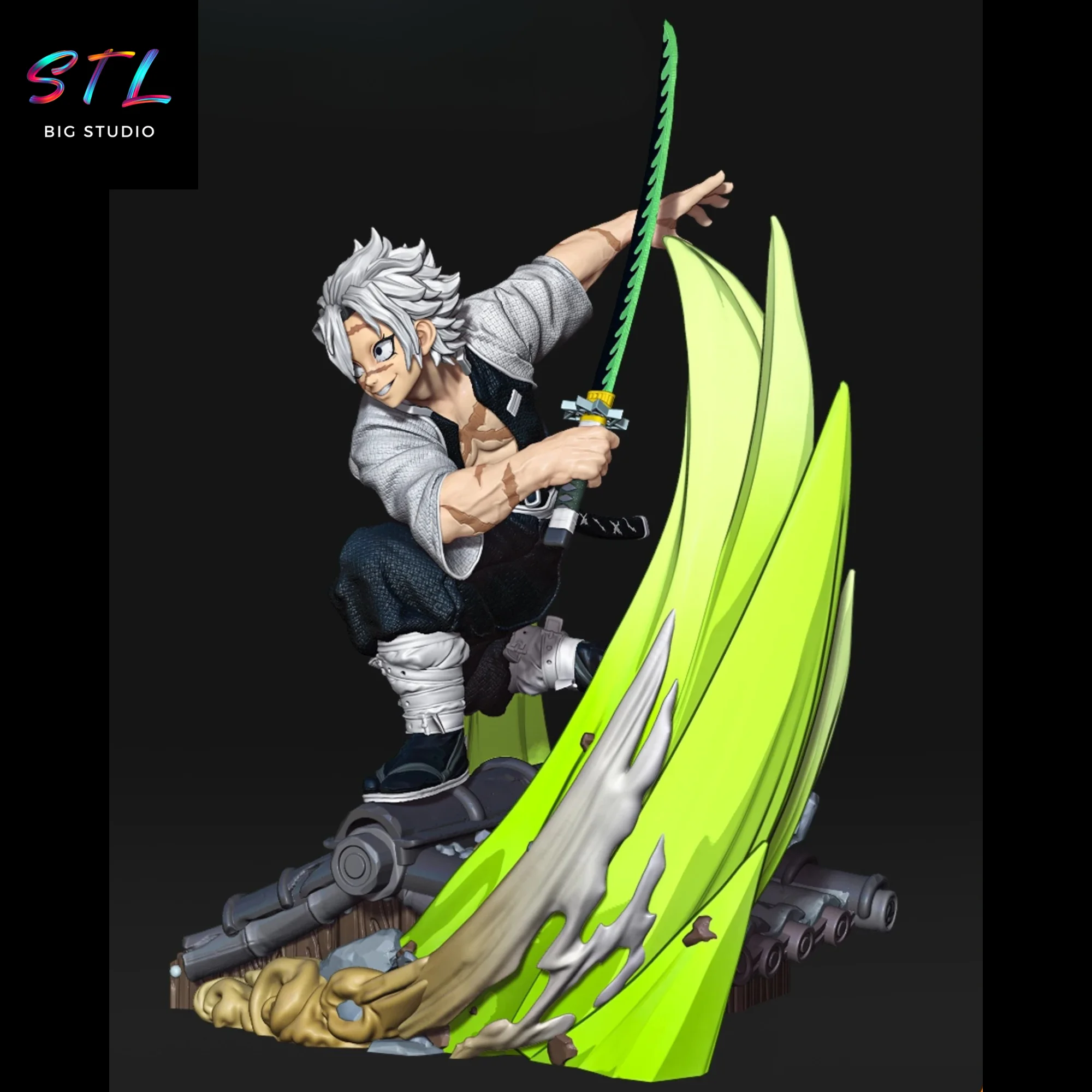 Sanemi Shinazugawa STL | Demon Slayer | 3D Printable Figure Model — view 2