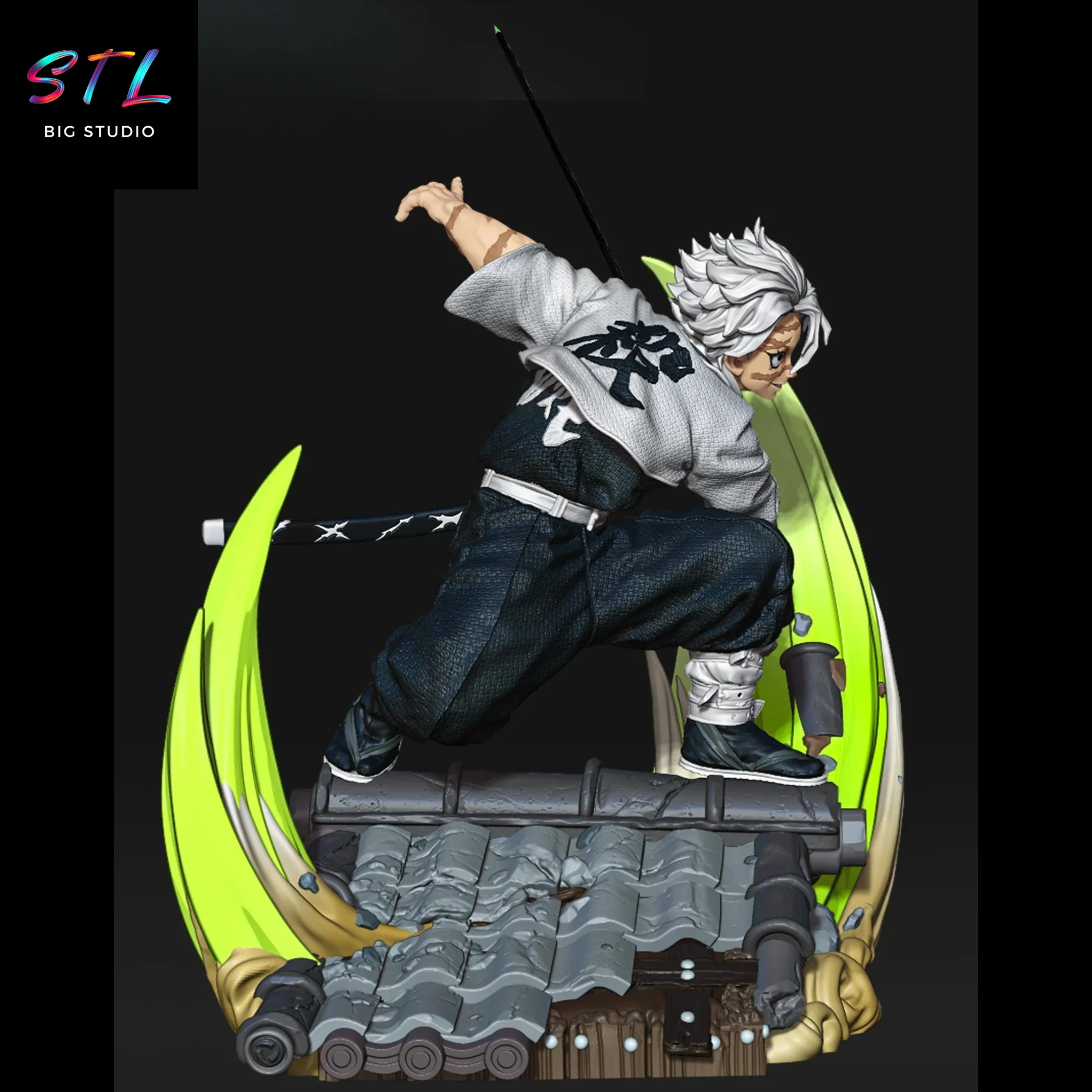 Sanemi Shinazugawa STL | Demon Slayer | 3D Printable Figure Model — view 3