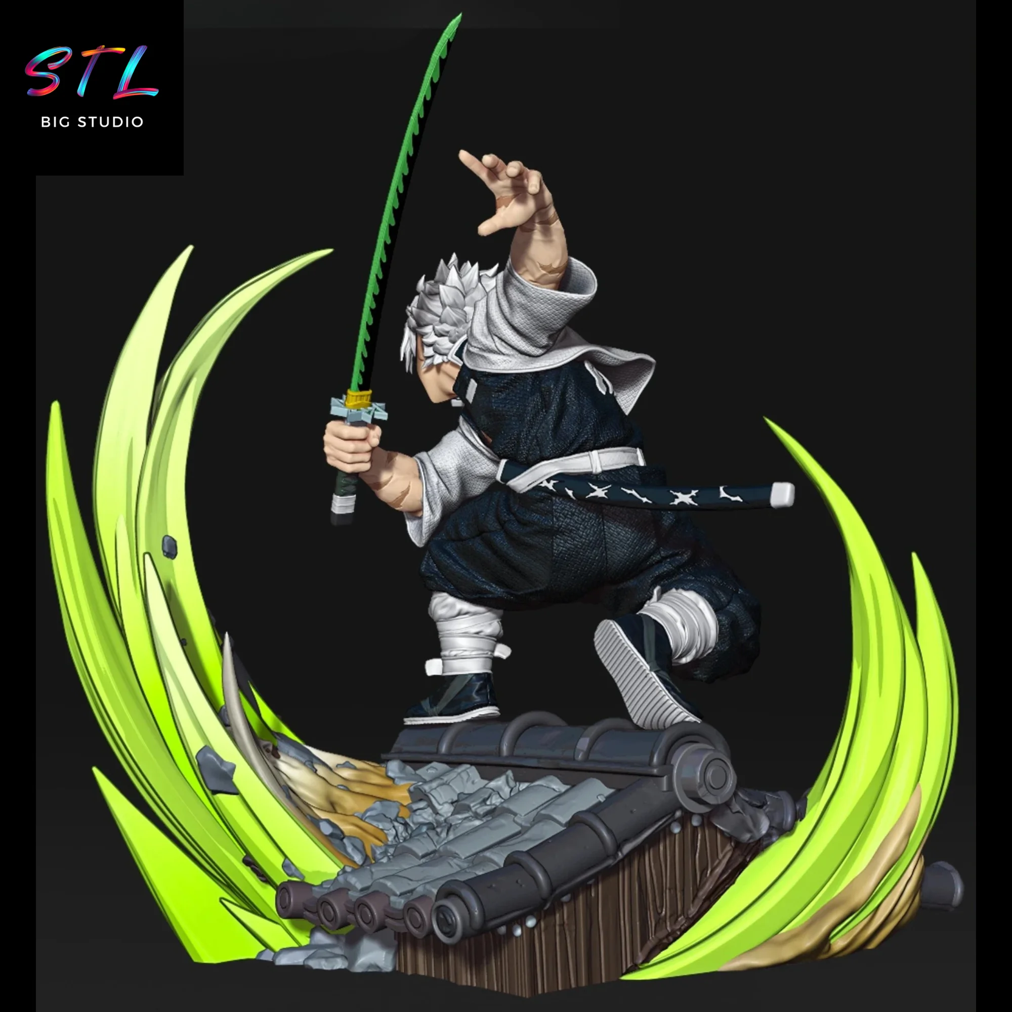 Sanemi Shinazugawa STL | Demon Slayer | 3D Printable Figure Model — view 4