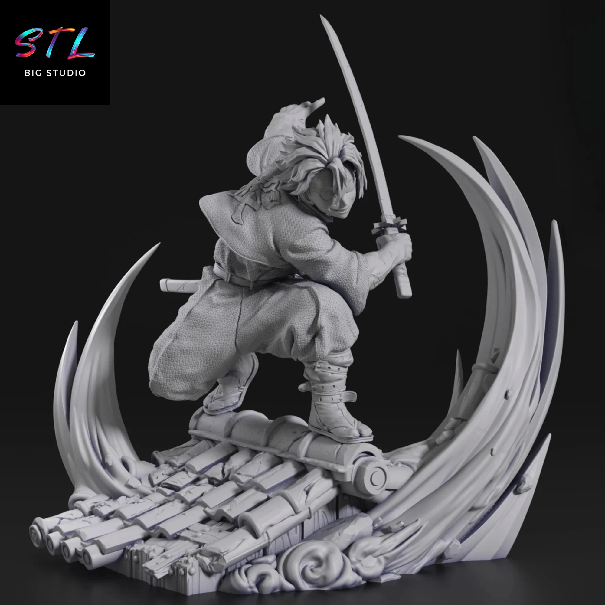 Sanemi Shinazugawa STL | Demon Slayer | 3D Printable Figure Model — view 5