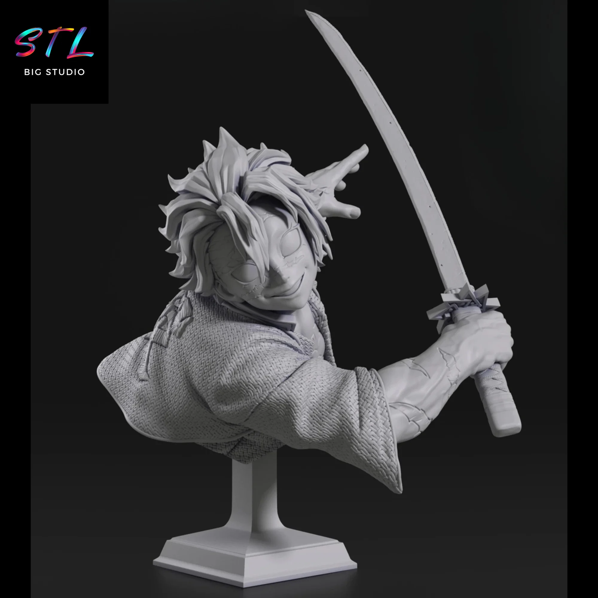 Sanemi Shinazugawa STL | Demon Slayer | 3D Printable Figure Model — view 6