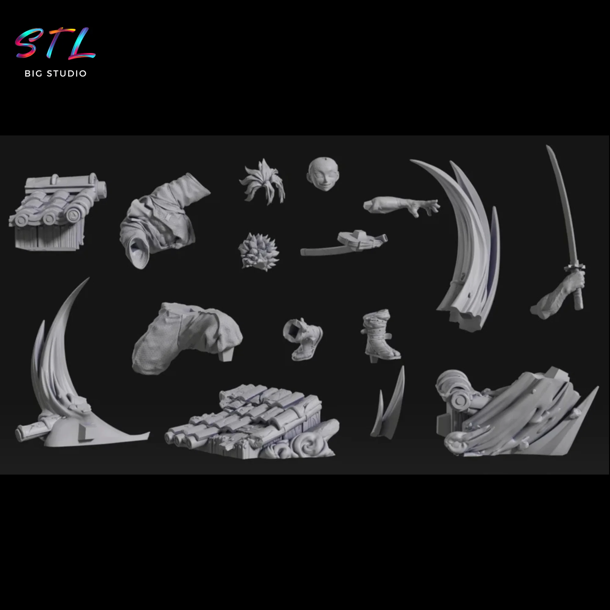 Sanemi Shinazugawa STL | Demon Slayer | 3D Printable Figure Model — view 7