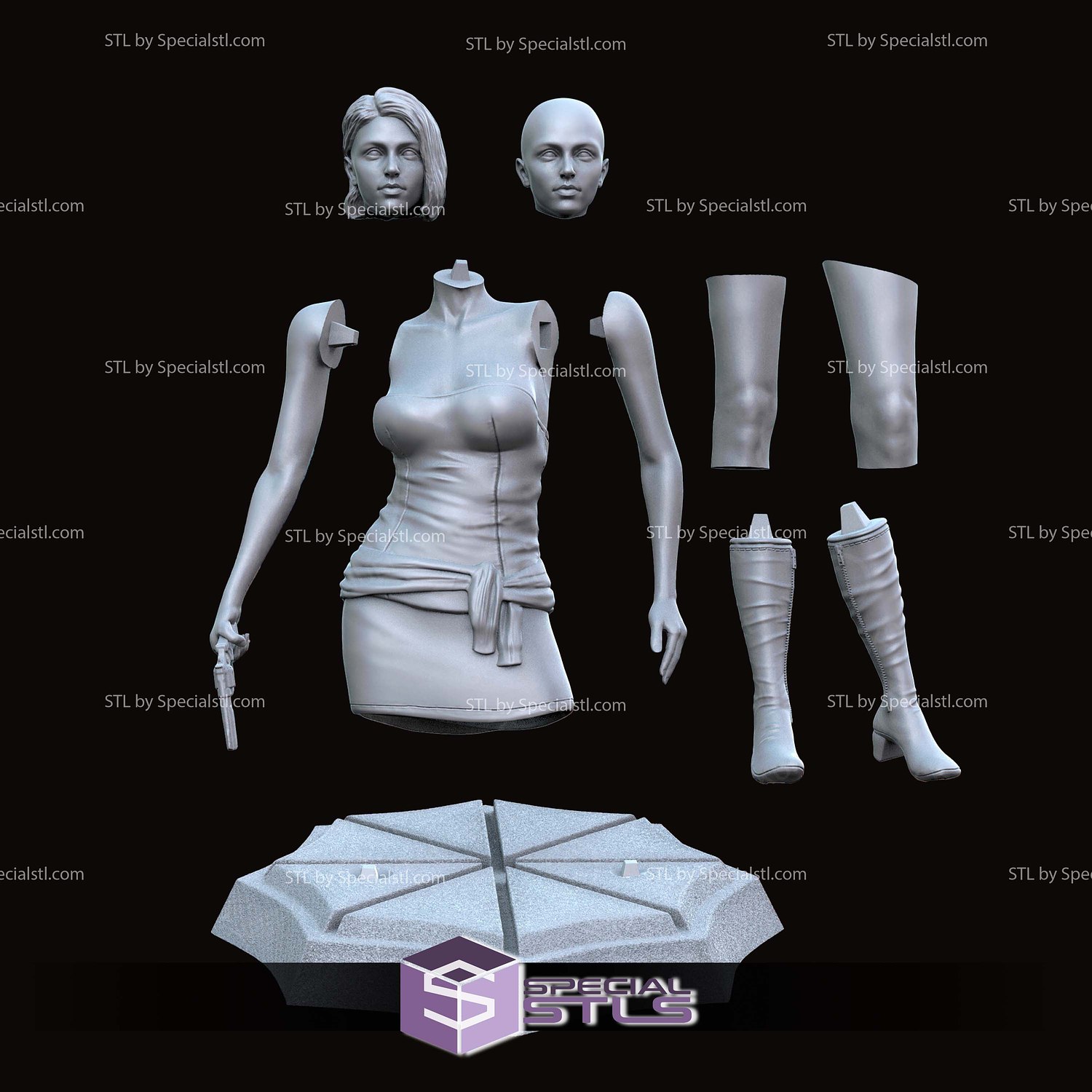 Jill Valentine Standalone 3D Printer Files STL Model — view 3