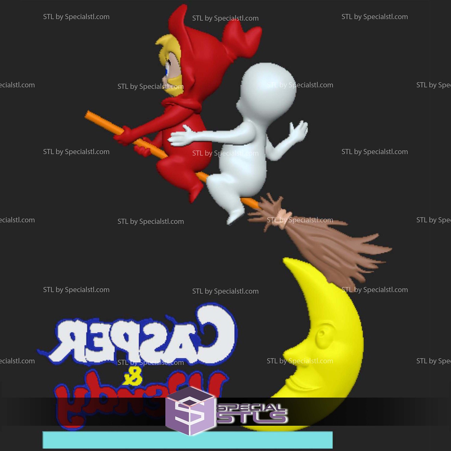 Casper and Wendy Sculptures 3D Printing STL Model — view 2
