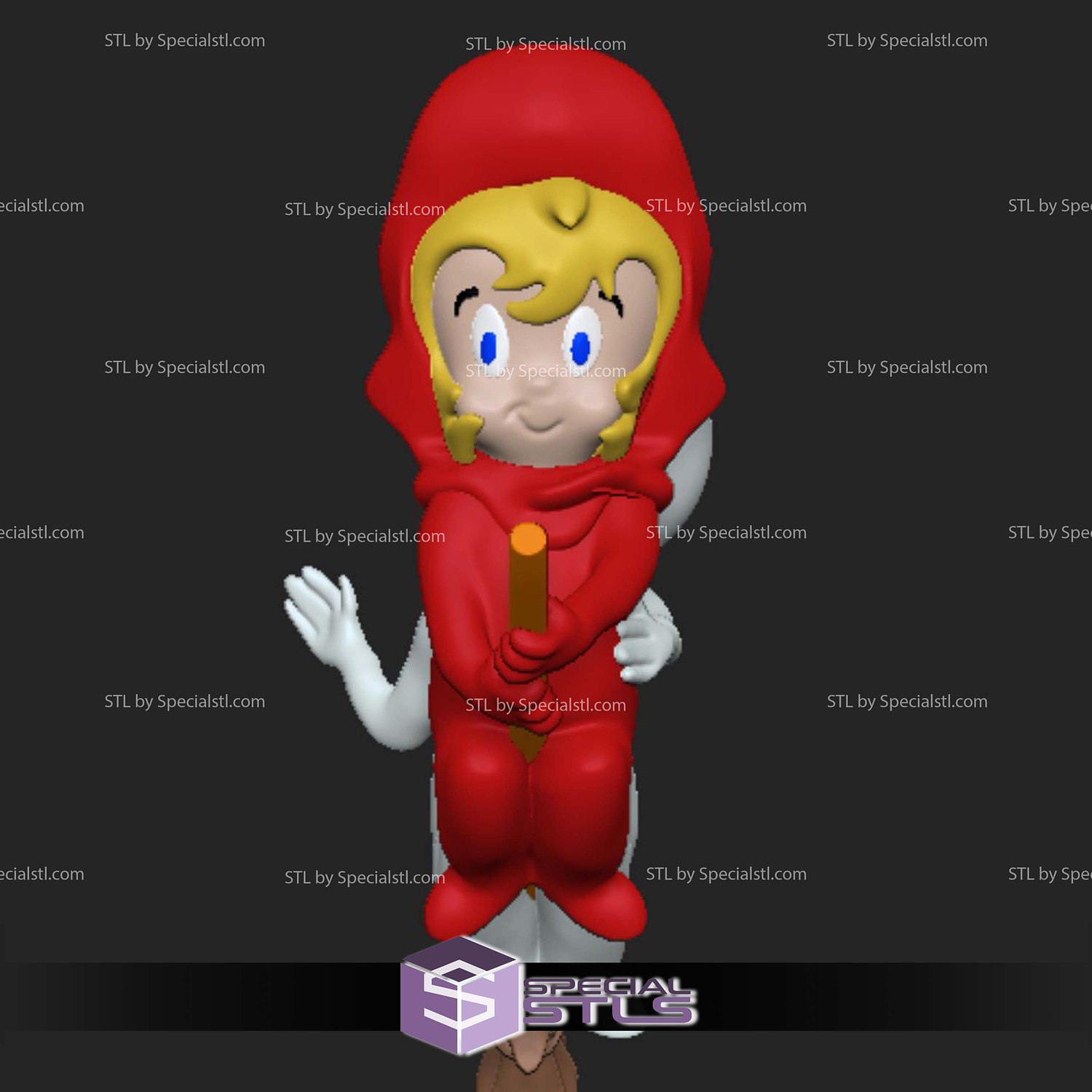 Casper and Wendy Sculptures 3D Printing STL Model — view 3