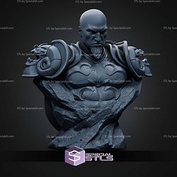 Young Spartan Kratos Throne Bust STL Files 3D Model