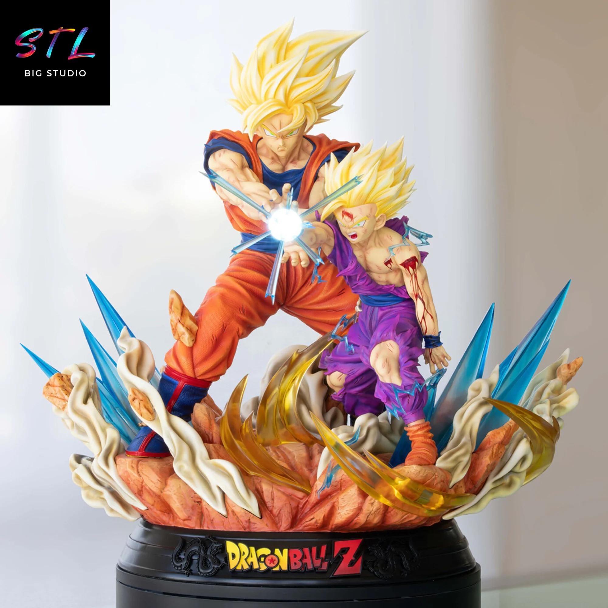 Goku & Gohan Kamehameha STL Diorama | 3D Printable Figure | Dragon Ball Z Model — view 1