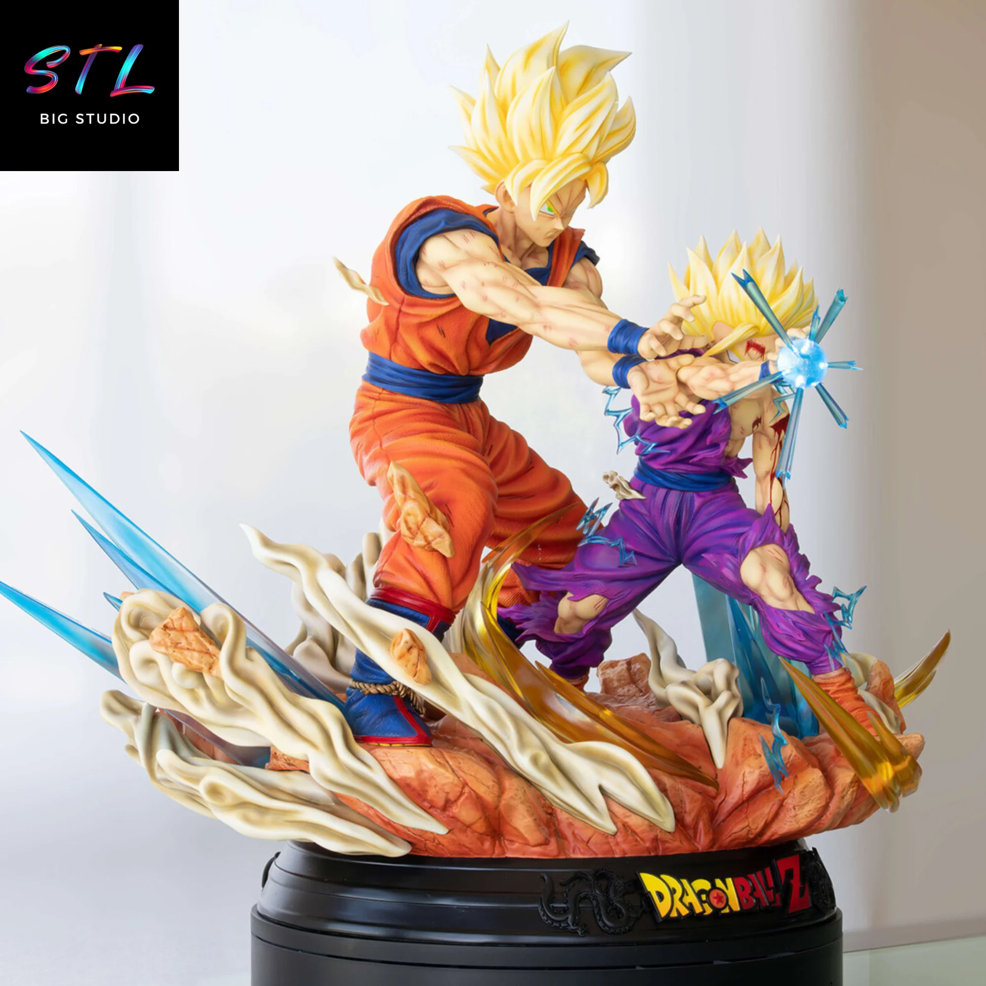 Goku & Gohan Kamehameha STL Diorama | 3D Printable Figure | Dragon Ball Z Model — view 2