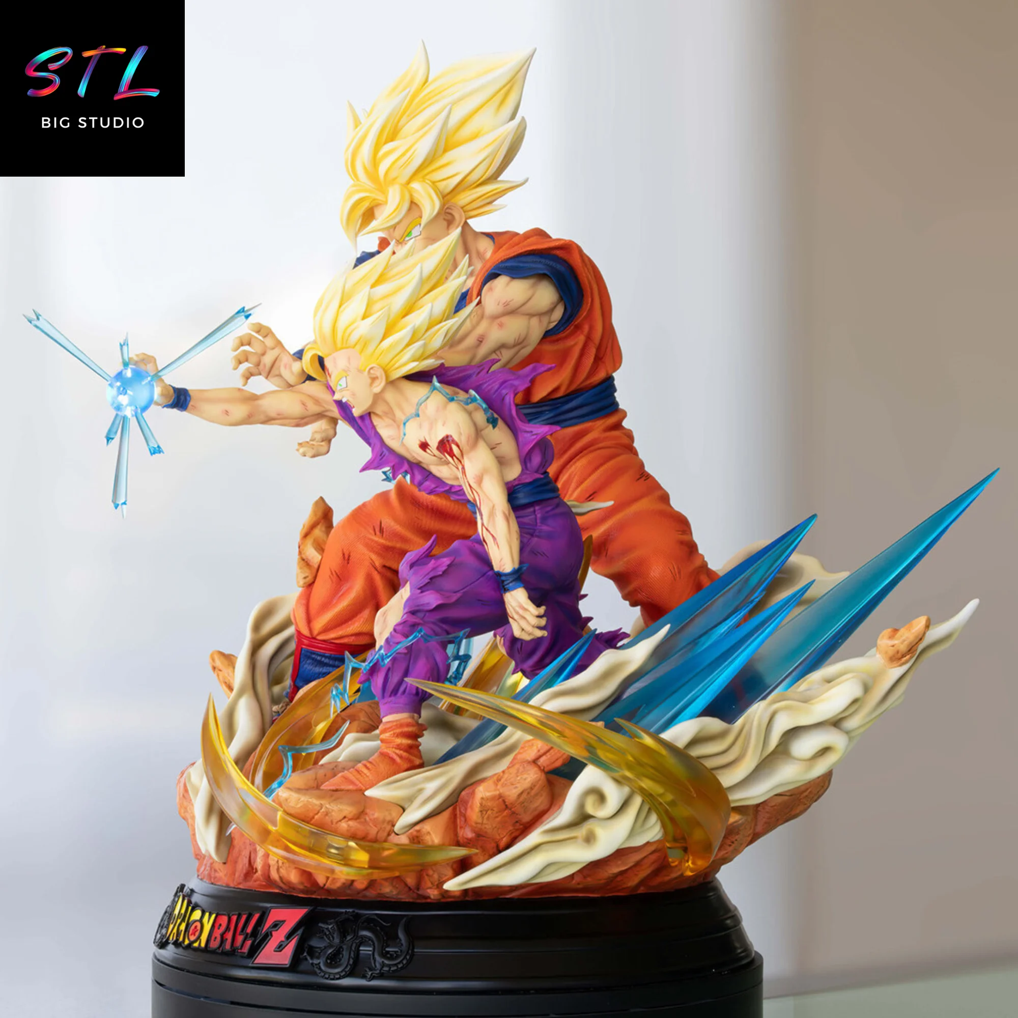 Goku & Gohan Kamehameha STL Diorama | 3D Printable Figure | Dragon Ball Z Model — view 3