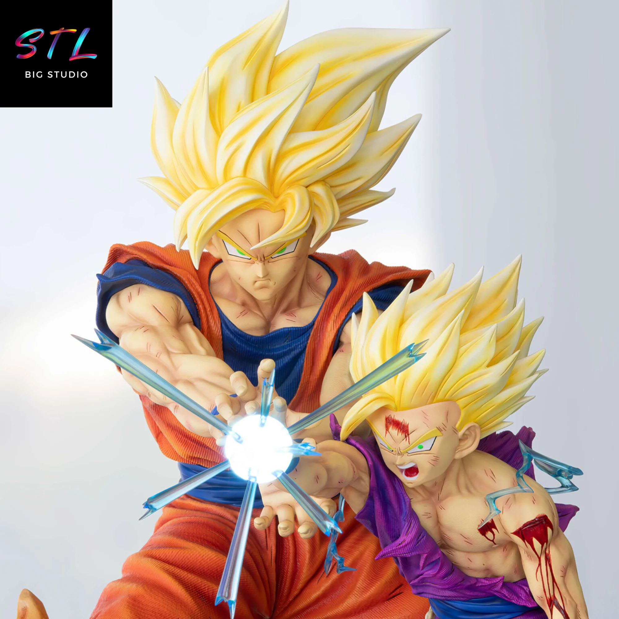 Goku & Gohan Kamehameha STL Diorama | 3D Printable Figure | Dragon Ball Z Model — view 5