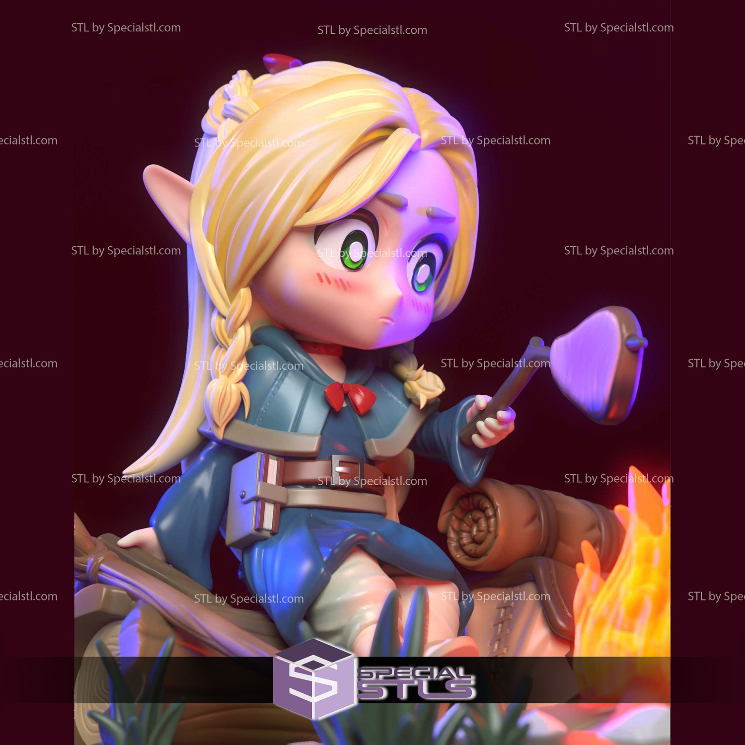 Marcille Donato Chibi Delicious in Dungeon 3D Printer Files STL Model — view 3
