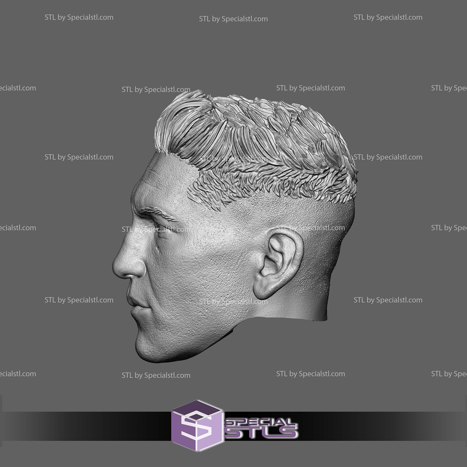 Custom Head STL Punisher Dare Devil Born Again Short 3D Model — view 3