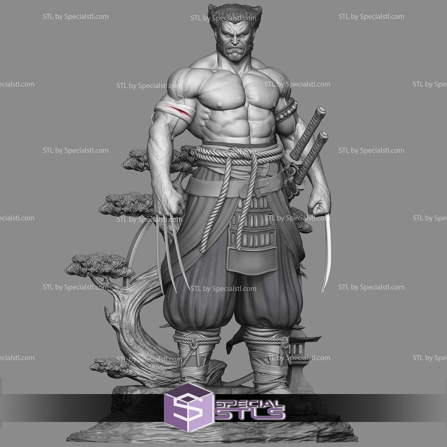 Wolverine Logan Samurai 3D Printing Models STL Model — view 2
