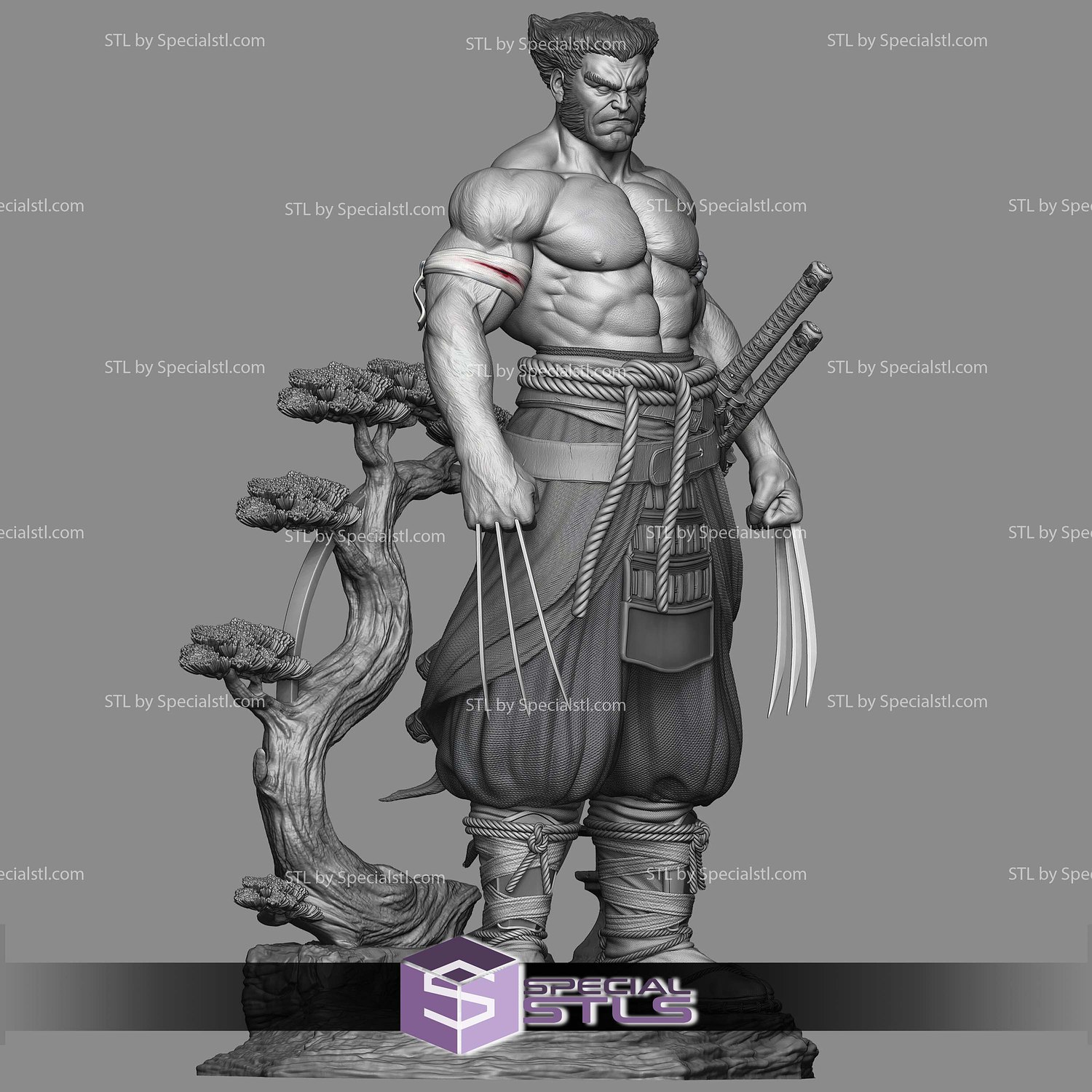 Wolverine Logan Samurai 3D Printing Models STL Model — view 3