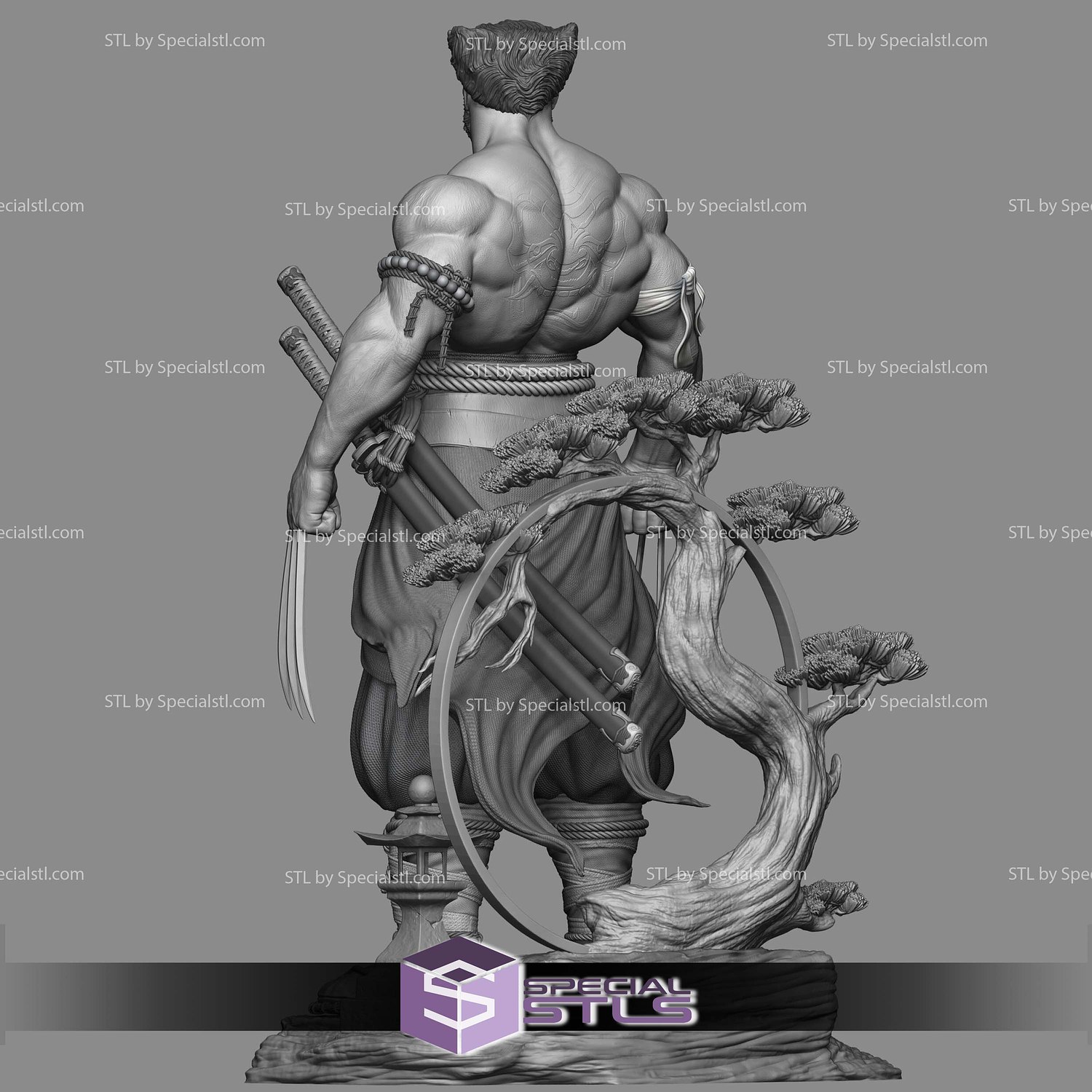 Wolverine Logan Samurai 3D Printing Models STL Model — view 4