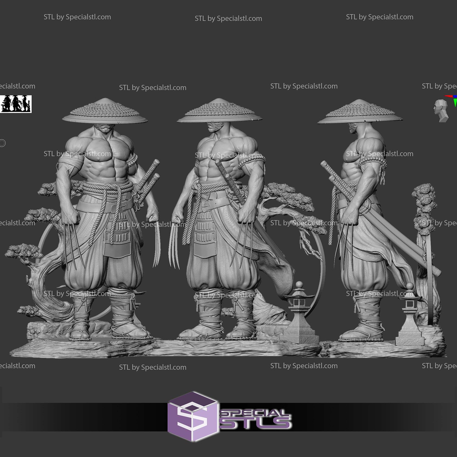 Wolverine Logan Samurai 3D Printing Models STL Model — view 5