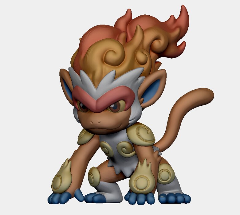 Infernape Chibi 3D Printable Model STL Model — view 2